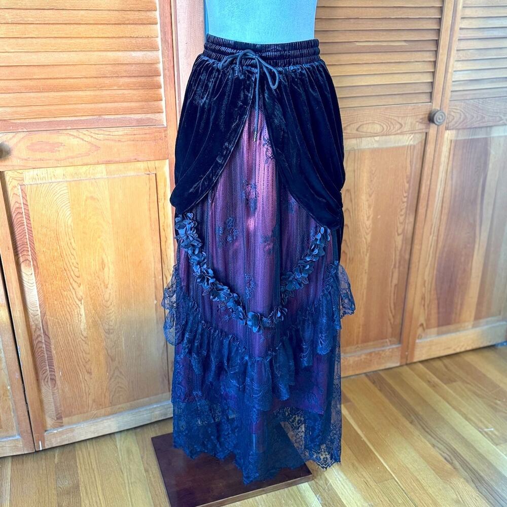 Dark in Love Gothic Victorian Vampire Vkei Dark Fairycore Long Skirt XS-XL - Picture 10 of 15